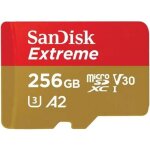 Carte m�moire - sandisk - extreme micro sd 256 go - a2 - 190 mo / s - classe 10 u3 v3