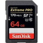 Carte mmoire - sandisk - extreme pro - 64go - sdhc / sdxc - classe 10 u3 - 170 mo / s