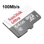 Sandisk ultra carte m�moire 64go micro sd sdxc 100mb / s class 10 micro sd sdxc sdsqunr - 032g