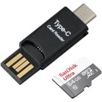 Sandisk ultra micro sd 64 go - classe 10 - 48 mo - s & lecteur usb c otg Sandisk ultra micro sd 64 go - classe 10 - 48 mo - s & lecteur usb c otg