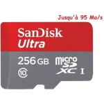 Carte m�moire - sandisk - ultra microsdxc 256 go - classe 10 - 95 mo / s - adaptateur sd inclus