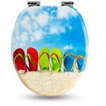 Abattant wc - sanfino - flip flop - bois mdf - frein de chute - antibactrien