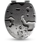 Abattant wc en bois avec frein de chute - sanfino - motifs color�s - qualit� sup�rieure