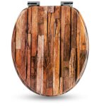 Sanfino� abattant wc en bois avec frein de chute qualit� sup�rieure nombreux motifs color�s confortable ...
