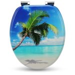 Sanfino� abattant wc en bois avec frein de chute qualit� sup�rieure nombreux motifs color�s confortable ...