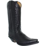 Santiags en cuir noir - sendra - surpiqures dcoratives - hauteur 32 cm