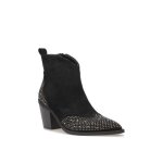 La modeuse - bottines - santiags en suédine avec des strass au niveau du bout et du talon. fermeture ... La modeuse - bottines - santiags en suédine avec des strass au niveau du bout et du talon. fermeture ...