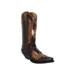 Santiags hommes sendra - cuir noir - ref 26371 - haute tige - talon carr