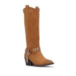 Santiags - la modeuse - bride noue cloute - sudine - fermeture zip - tige haute