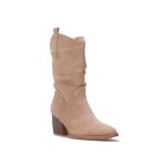 La modeuse - bottes cuissardes - santiags en sudine dotes dune tige fronce. fermeture par un zip sur ...