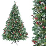 Sapin de noel artificiel 180cm - avec des lumières décoratives - base de métal - décoration de noël - ... Sapin de noel artificiel 180cm - avec des lumières décoratives - base de métal - décoration de noël - ...