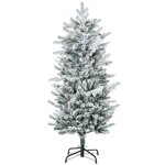 Sapin de no�l artificiel 135 cm - homcom - pin naturel enneig� - 267 branches de neige - ouverture automatique ...