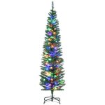 Sapin de no�l artificiel lumineux 180 cm - homcom - avec 150 lumi�res multicolores 390 branches - base ...