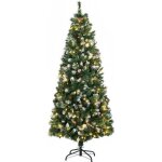 Sapin de no�l artificiel - homcom - lumineux 180 cm 703 branches 250 led pommes pin - m�tal - � 80 cm ...