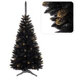 Sapin de nol artificiel noir pica du ghana pvc dor 90 cm