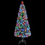 Sapin de nol artificiel led blanc et bleu 180 cm fibre optique - omabeta - d3081