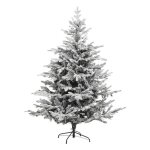 Sapin de nol frosty 210cm vert floqu blanc  paillettes feeric lights & christmas
