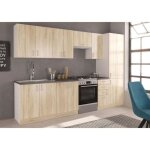 Sara cuisine complte modulable - 8 lments - dcor chne sonoma - l 300 cm - plan de travail non inclus ...