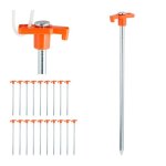 Sardines lot de 20 ancrage pour les sols durs 25 cm piquet acier zingu orange