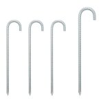 Relaxdays sardines camping xl lot de 4 fixation pour tente extra longues accessoire en acier 385 cm argent� ...