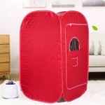 Sauna domestique portable - homewell - blgunsav - rouge - 1 place - 80 * 80 * 135cm - vapeur 2l