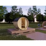 Sauna extrieur en tonneau 4 places - l185 x p180 x h190 cm - isokyro