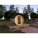 Sauna extrieur en tonneau 6 places - l185 x p220 x h190 cm - isokyro