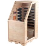 Sauna infrarouge compact - newgen medicals - 760 w - bois de tsuga - 1 personne - 71 x 140 x 92 cm