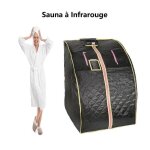 Sauna infrarouge  sec portable et pliable - willonin - avec chaise pliable - 55c - 36 pierres de tourmaline ...