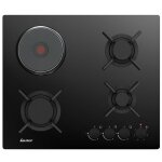 Sauter table de cuisson mixte 60cm 4 feux noir - spg3601bm