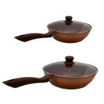 Sauteuse granit 24 et 28cm + 2 couvercles - kitchenpro - rev�tement antiadh�sif - id�al pour tous types ...