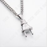 Sautoir et collier - tech dis - hip hop strass - argent - pendentifs - cadeaux hommes femmes