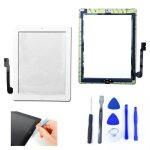 Savfy avant vitre ecran tactile pour ipad 3 / ipad 4 blanc + bouton home + outils