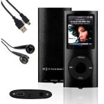 Savfy� lecteur mp3 mp4 player 16go vid�o radio musique jeux fm �couteurs avec usb c�ble (noir)