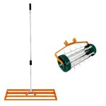 Scarificateur et niveleur de pelouse - monstershop - 100 cm - manuel - orange - 2 - en - 1