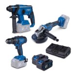 Scheppach pack 3 outils + 2 batteries 4ah + chargeur