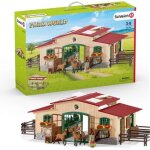 Schleich - ecurie avec chevaux - 42195 - gamme farm world - mixte - enfant - coffret