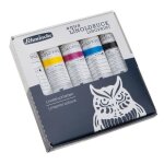 Encre linogravure � leau - schmincke - aqua linoprint - kit 5 x 20 ml - 5 couleurs - gomme arabique