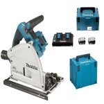 Scie plongeante 36v + 2 batteries 5 ah + chargeur en coffret makpac - makita - dsp600pt2j