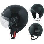 Scooter casque moto ville jet demi anti scratch avio visiere noir xs