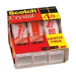 Scotch - lot de 3 dvidoirs avec ruban caddy crystal - 2 + 1 gratuit