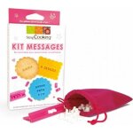 Kit messages pour biscuits - scrapcooking - fuchsia - 85 caractres - sac en velours inclus - pratique ...