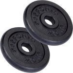 Scsports jeu de disques dentranement - 5 kg plaques 2 x 25 kg en fonte noir ? set de disques de poids ...