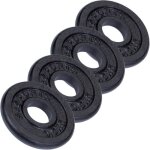 Scsports jeu de disques dhaltres - 2 kg 4 x 05 kg  30 - 31 mm en fonte noir - disques de fitness haltres ...
