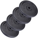 Scsports jeu de disques de poids - set de 60 kg 4 x 15 kg 30 - 31 mm en fonte noir - ensemble de poids ...