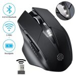 Brillsten souris sans fil rechargeable tri - mode (bt5. 0 / bt4. 0 / 24ghz) silencieuse indicateur de ...