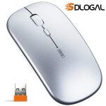 Sdlogal souris silencieuse optique sans fil rechargeable 24 g 1600 dpi avec r�cepteur usb niveau de batterie ...