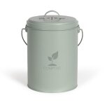 Seau à compost de cuisine - livoo - mes154v - 6 l - Ø18 cm - hauteur 23 cm - corps et couvercle en métal ... Seau à compost de cuisine - livoo - mes154v - 6 l - Ø18 cm - hauteur 23 cm - corps et couvercle en métal ...