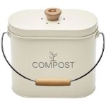 Seau � compost - guillouard - ovale - capacit� 3l - avec filtre � charbon - 11x24x20cm - beige