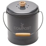 Seau � compost - guillouard - rond - capacit� 45l - avec seau plastique de 3l - filtre � charbon - 18x22x22cm ...